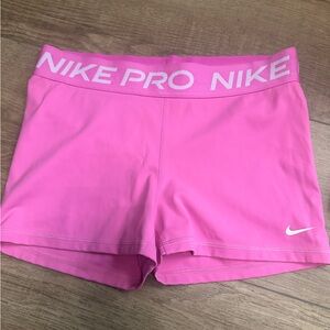 Nike Pink Women's Pro Bike Shorts with White Swoosh